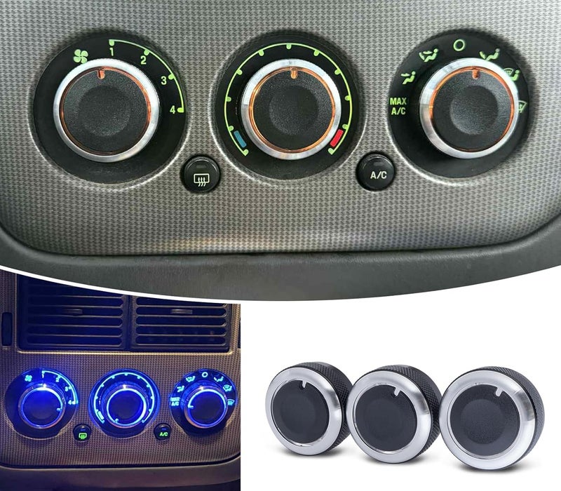 TOPINSTALL Stylish A/C Switch Knobs Compatible with 2002-2010 Ford Explorer Accessories, Air Conditioning Heater Blower Fan Climate Control Switch Replacement Set Upgrade Interior-3PCS - Image 1